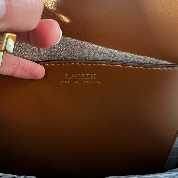 LAUREN BY RALPH LAUREN TAN SHOULDER BAG CROSSBODY LOGO - Picture 8 of 15